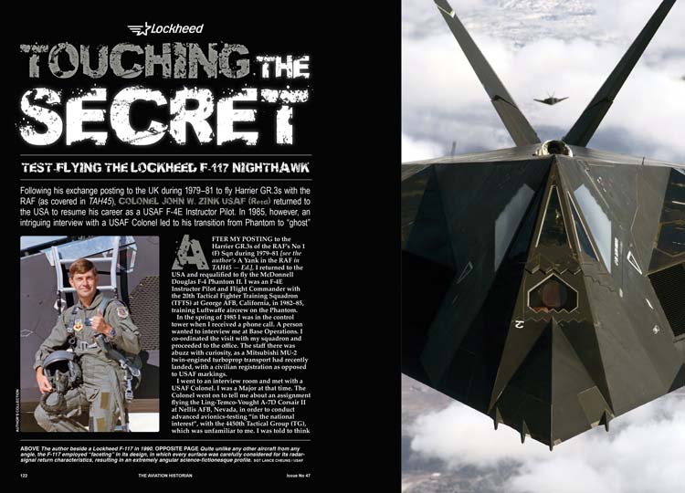 Touching the Secret - test-flying the Lockheed F-117 Nighthawk (double-page preview spread)